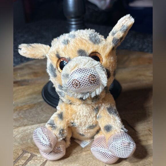 6” MVP Pig Plush Peach Gray Stuffed Animal Toy Sparkle Big Eyes 2019 Seated Plus - Picture 1 of 6
